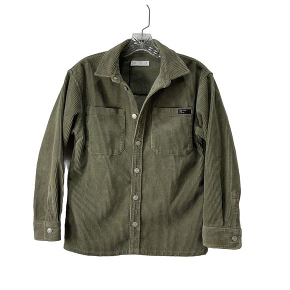 Zara Youth Size 10 Green Corduroy Jacket Casual Street Wear Metal Button… - Picture 1 of 9
